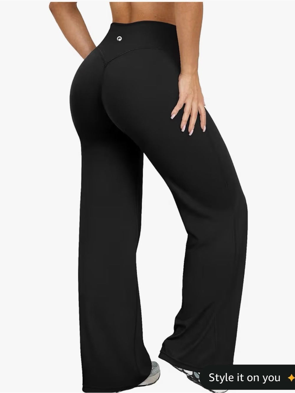 NWOT Black Wide Leg Yoga Pants High Waisted Flare Leggings XL